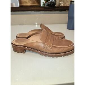 Madewell Corinne Lugsole Loafer Mule 8 Dried Maple Brown Chunky 90's Preppy